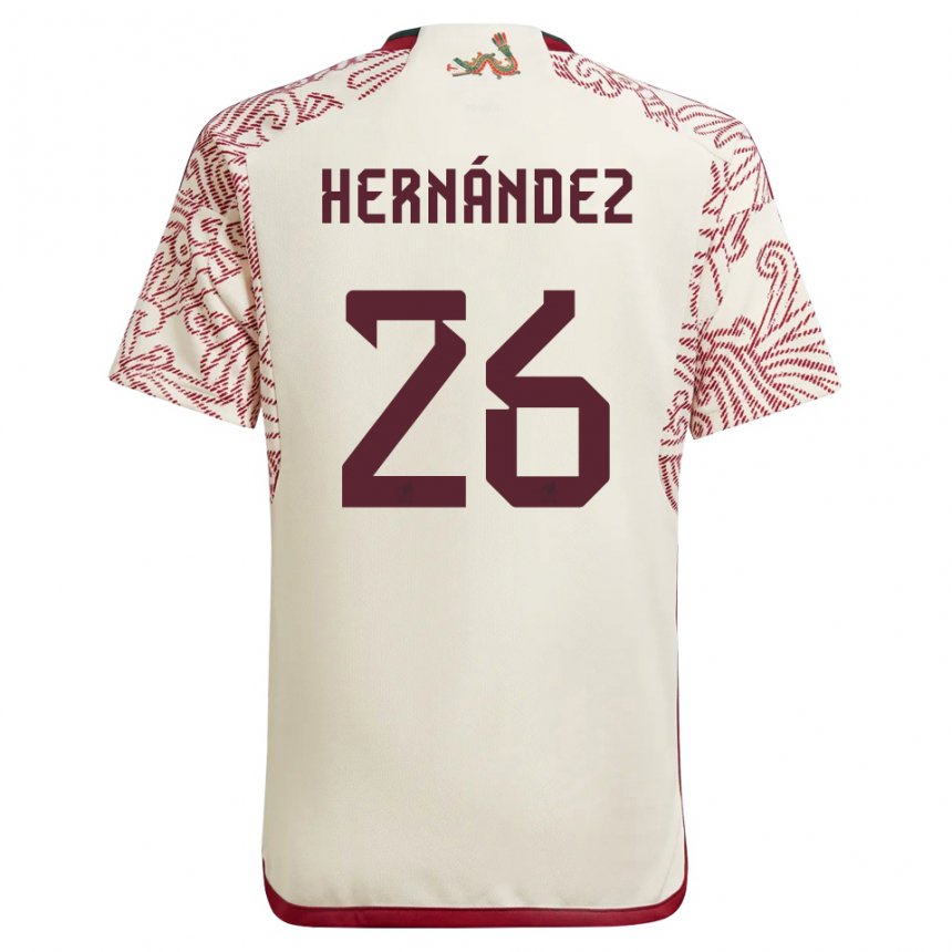 Herren Mexikanische Nicolette Hernandez #26 Wunder Weiß Rot Auswärtstrikot Trikot 22-24 T-shirt Belgien