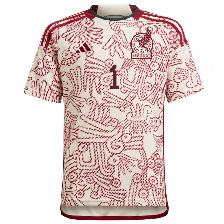 Herren Mexikanische Emiliano Perez #1 Wunder Weiß Rot Auswärtstrikot Trikot 22-24 T-shirt Belgien