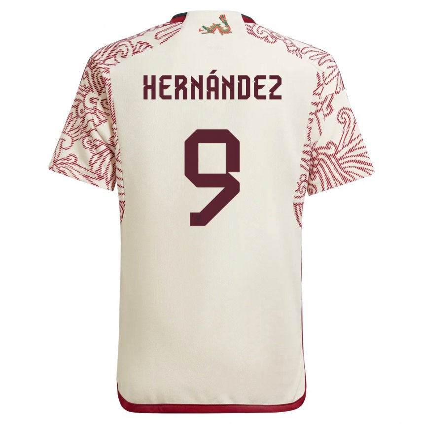 Herren Mexikanische Jesus Hernandez #9 Wunder Weiß Rot Auswärtstrikot Trikot 22-24 T-shirt Belgien