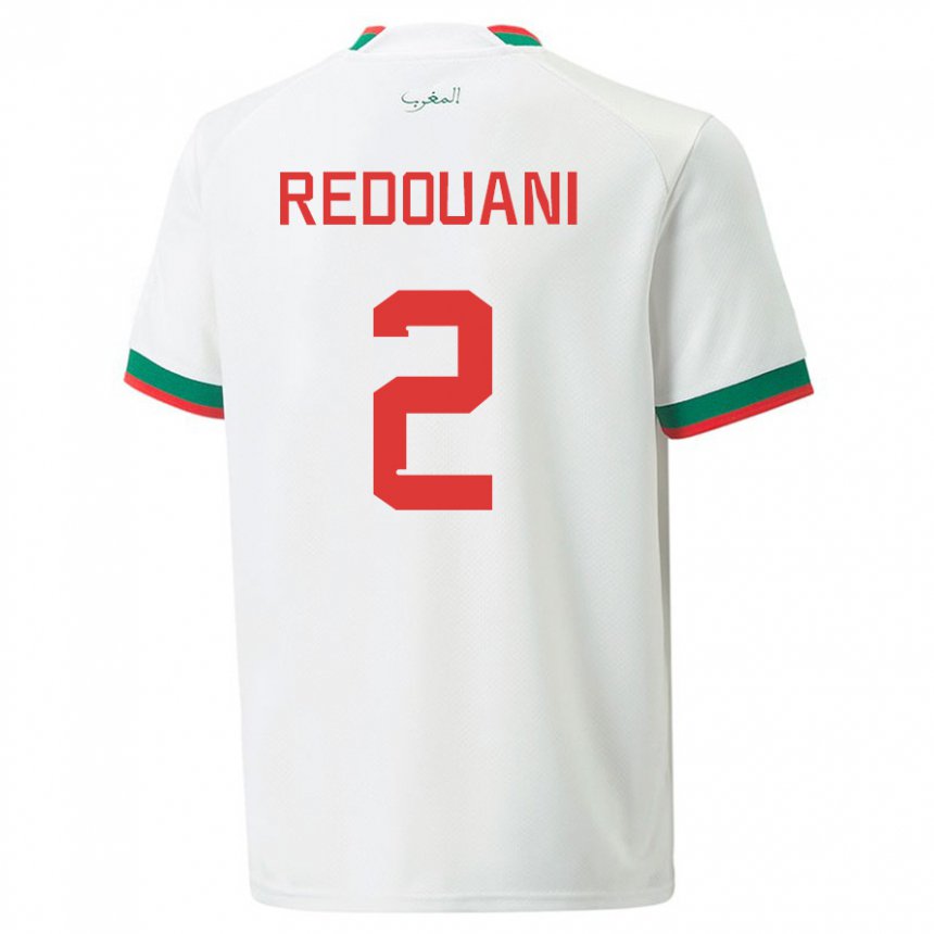 Herren Marokkanische Zineb Redouani #2 Weiß Auswärtstrikot Trikot 22-24 T-shirt Belgien