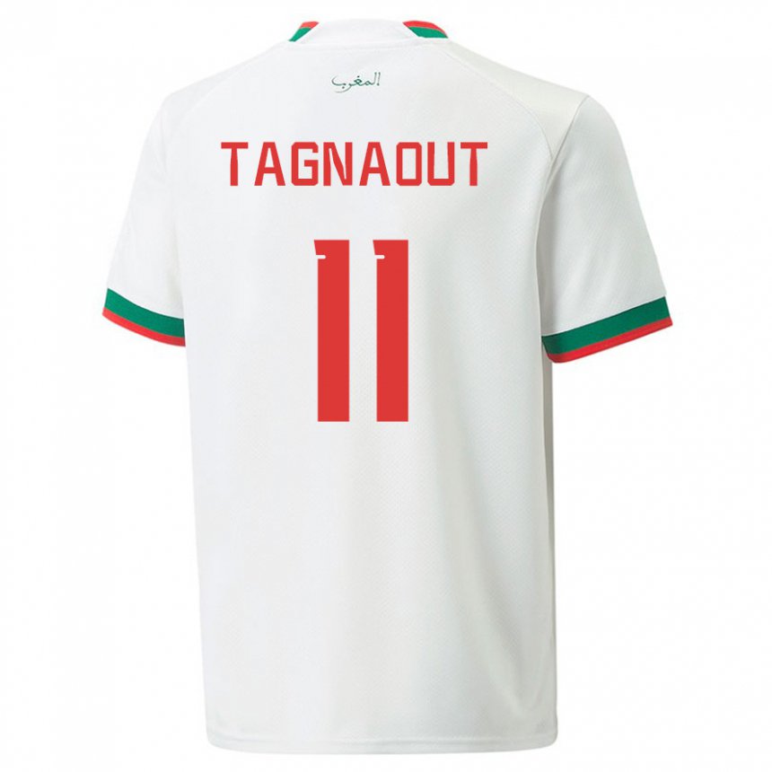 Herren Marokkanische Fatima Tagnaout #11 Weiß Auswärtstrikot Trikot 22-24 T-shirt Belgien