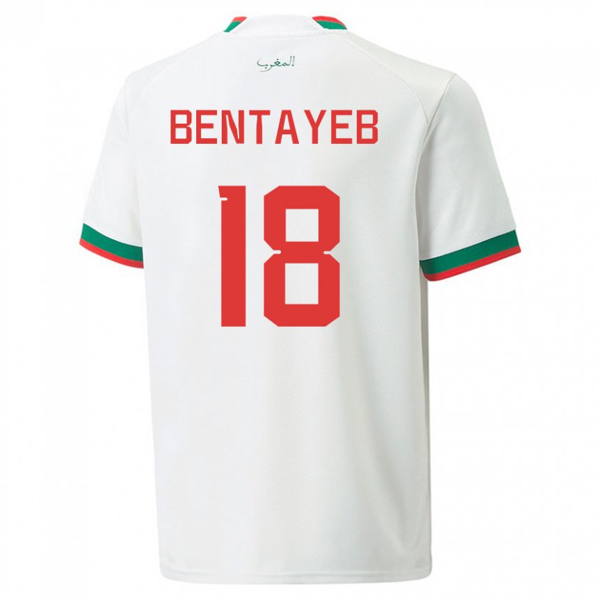 Herren Marokkanische Tawfik Bentayeb #18 Weiß Auswärtstrikot Trikot 22-24 T-shirt Belgien