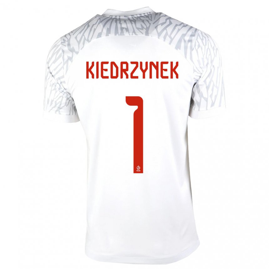 Damen Polnische Katarzyna Kiedrzynek #1 Weiß Heimtrikot Trikot 22-24 T-shirt Belgien