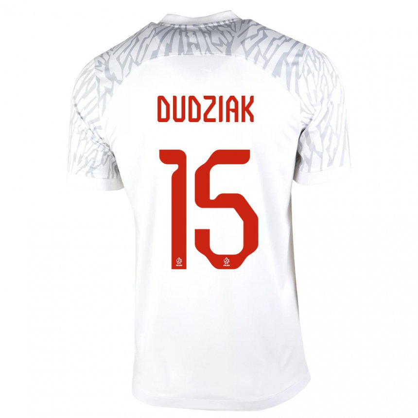 Damen Polnische Aleksandra Dudziak #15 Weiß Heimtrikot Trikot 22-24 T-shirt Belgien