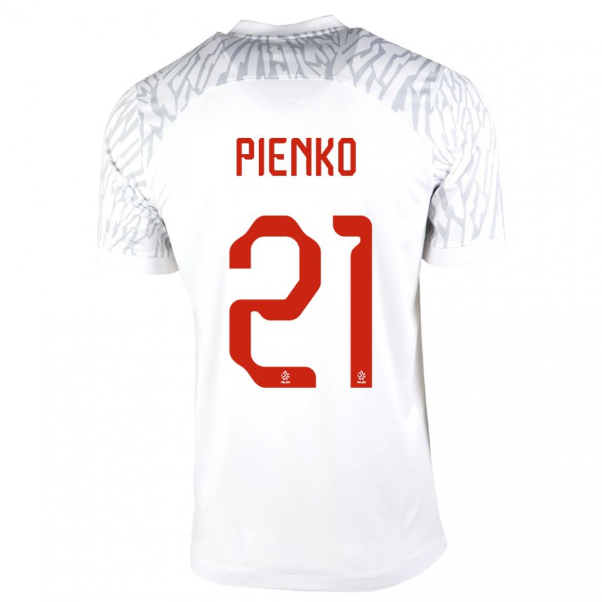 Damen Polnische Tomasz Pienko #21 Weiß Heimtrikot Trikot 22-24 T-shirt Belgien