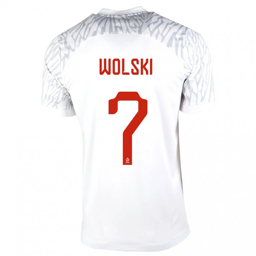 Damen Polnische Filip Wolski #7 Weiß Heimtrikot Trikot 22-24 T-shirt Belgien