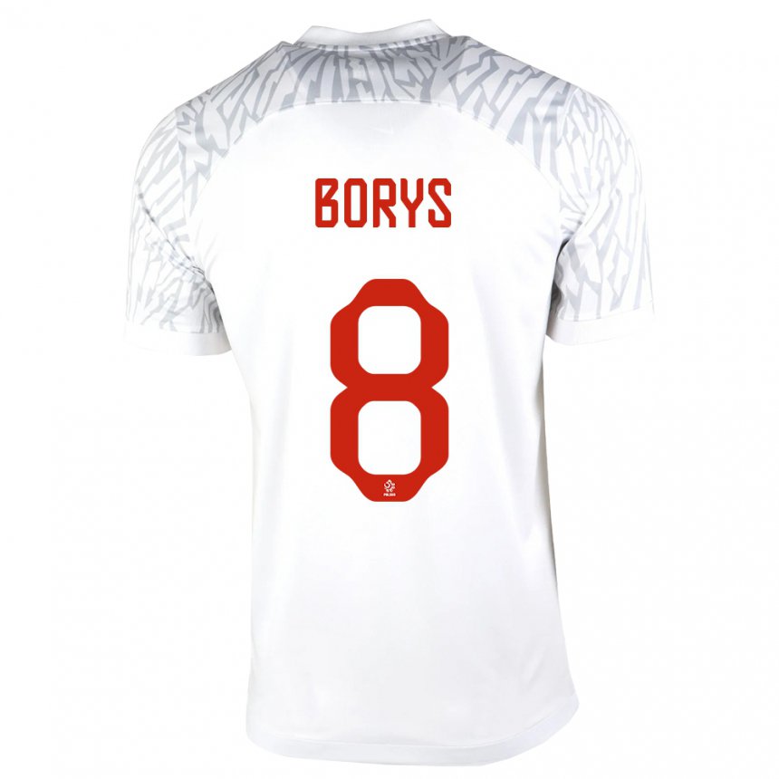 Damen Polnische Karol Borys #8 Weiß Heimtrikot Trikot 22-24 T-shirt Belgien