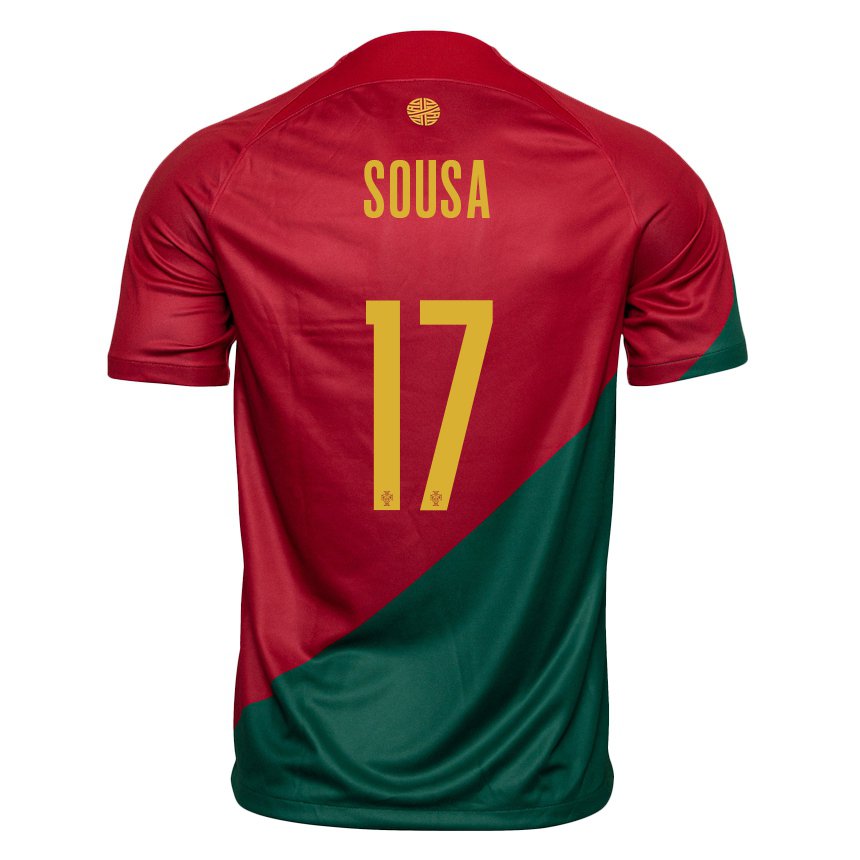 Damen Portugiesische Vasco Sousa #17 Rot Grün Heimtrikot Trikot 22-24 T-shirt Belgien