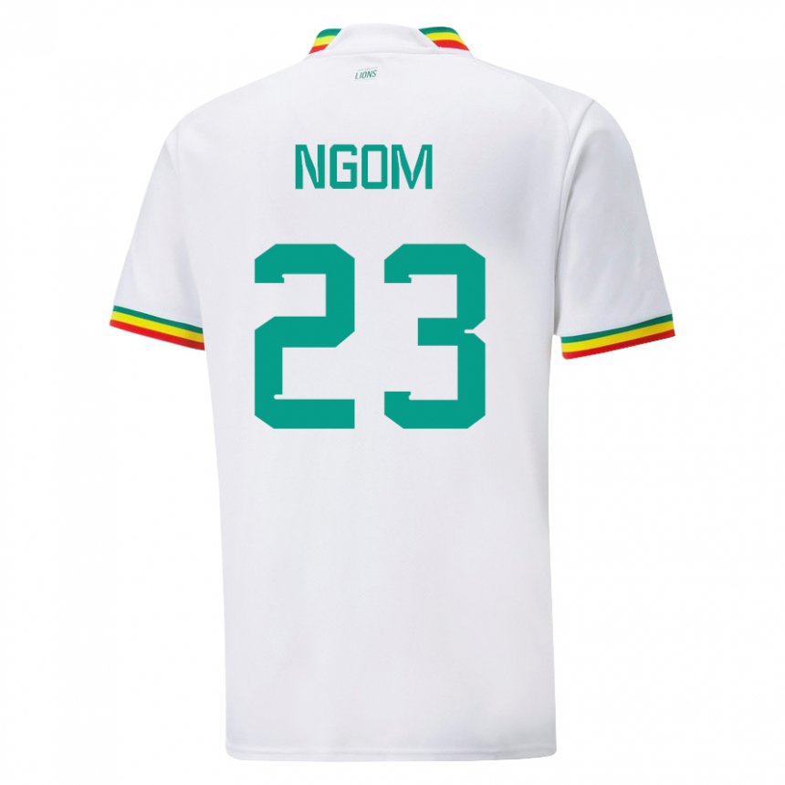 Femme Maillot Sénégal Astou Ngom #23 Blanc Tenues Domicile 22-24 T-shirt Belgique