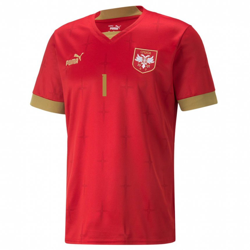 Damen Serbische Milica Kostic #1 Rot Heimtrikot Trikot 22-24 T-shirt Belgien