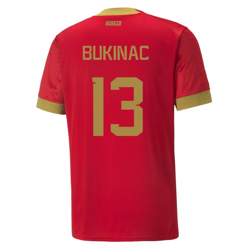 Damen Serbische Stefan Bukinac #13 Rot Heimtrikot Trikot 22-24 T-shirt Belgien