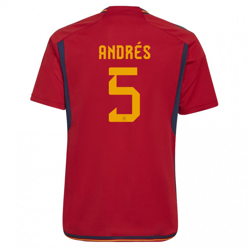 Damen Spanische Ivana Andres #5 Rot Heimtrikot Trikot 22-24 T-shirt Belgien