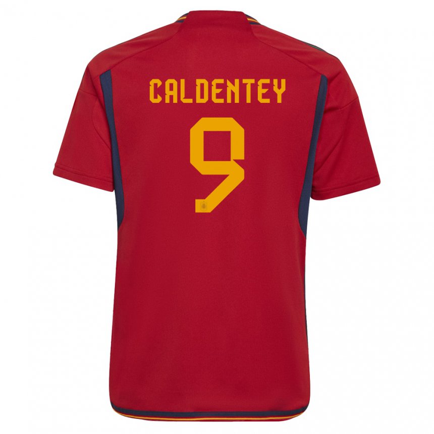 Damen Spanische Mariona Caldentey #9 Rot Heimtrikot Trikot 22-24 T-shirt Belgien