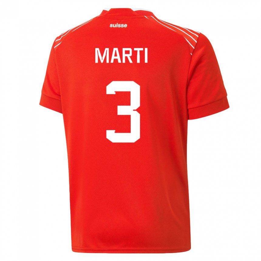 Damen Schweizer Lara Marti #3 Rot Heimtrikot Trikot 22-24 T-shirt Belgien