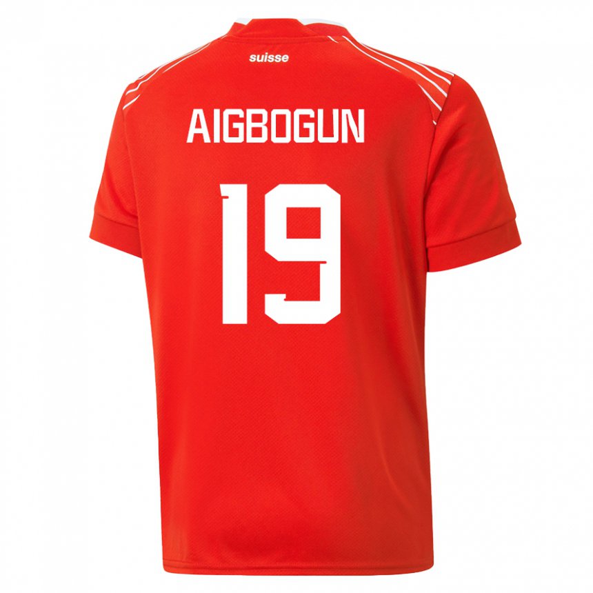 Damen Schweizer Eseosa Aigbogun #19 Rot Heimtrikot Trikot 22-24 T-shirt Belgien