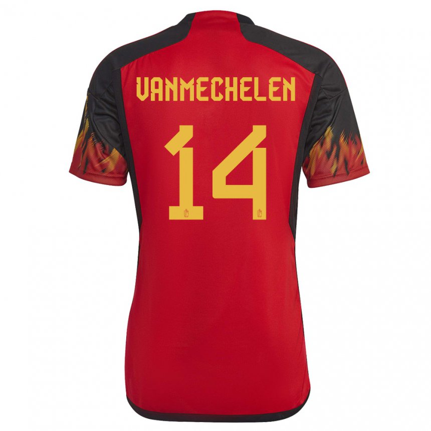 Damen Belgische Davinia Vanmechelen #14 Rot Heimtrikot Trikot 22-24 T-shirt Belgien