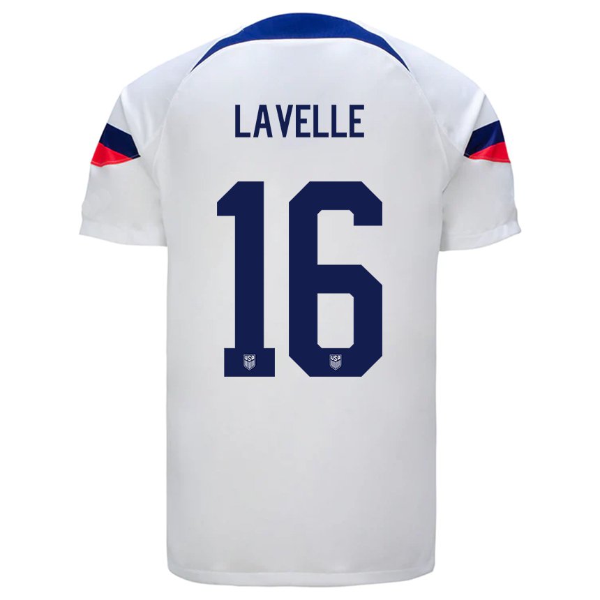 Damen Us-amerikanische Rose Lavelle #16 Weiß Heimtrikot Trikot 22-24 T-shirt Belgien