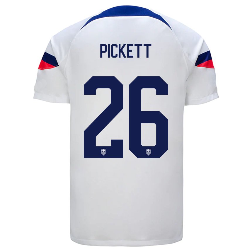 Damen Us-amerikanische Carson Pickett #26 Weiß Heimtrikot Trikot 22-24 T-shirt Belgien