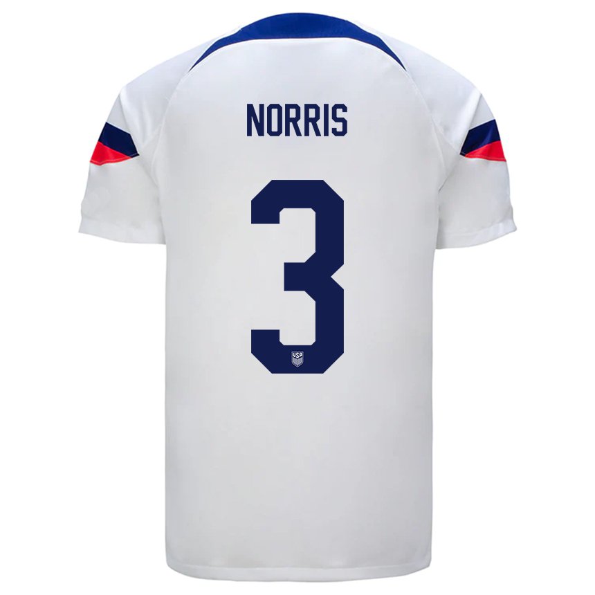 Damen Us-amerikanische Nolan Norris #3 Weiß Heimtrikot Trikot 22-24 T-shirt Belgien