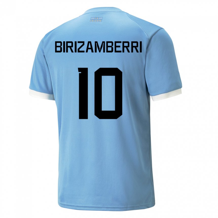 Dames Uruguayaans Carolina Birizamberri #10 Blauw Thuisshirt Thuistenue 22-24 T-shirt België