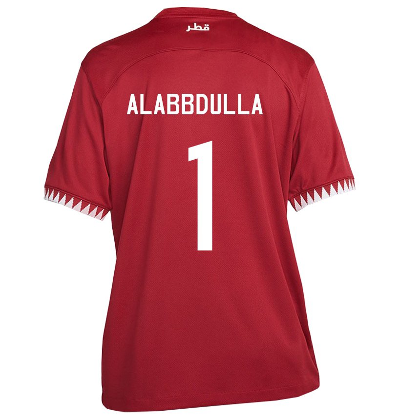 Damen Katarische Latifa Alabbdulla #1 Kastanienbraun Heimtrikot Trikot 22-24 T-shirt Belgien