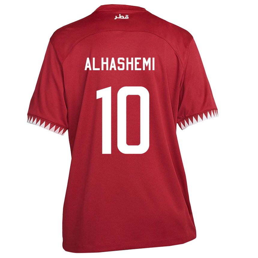 Damen Katarische Suaad Alhashemi #10 Kastanienbraun Heimtrikot Trikot 22-24 T-shirt Belgien
