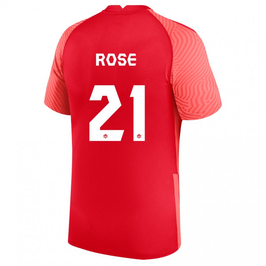 Damen Kanadische Jade Rose #21 Rot Heimtrikot Trikot 22-24 T-shirt Belgien