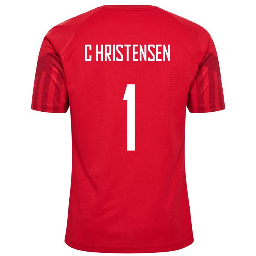 Damen Dänische Lene Christensen #1 Rot Heimtrikot Trikot 22-24 T-shirt Belgien