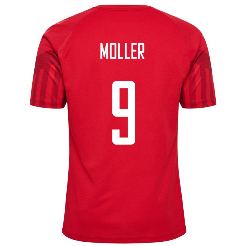 Damen Dänische Caroline Moller #9 Rot Heimtrikot Trikot 22-24 T-shirt Belgien