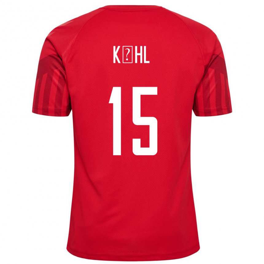 Damen Dänische Kathrine Kuhl #15 Rot Heimtrikot Trikot 22-24 T-shirt Belgien