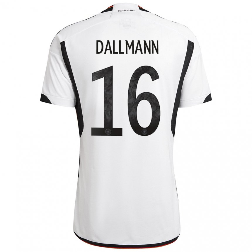 Damen Deutsche Linda Dallmann #16 Weiß Schwarz Heimtrikot Trikot 22-24 T-shirt Belgien