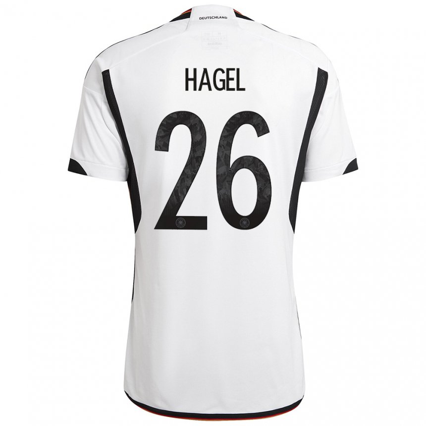 Damen Deutsche Chantal Hagel #26 Weiß Schwarz Heimtrikot Trikot 22-24 T-shirt Belgien