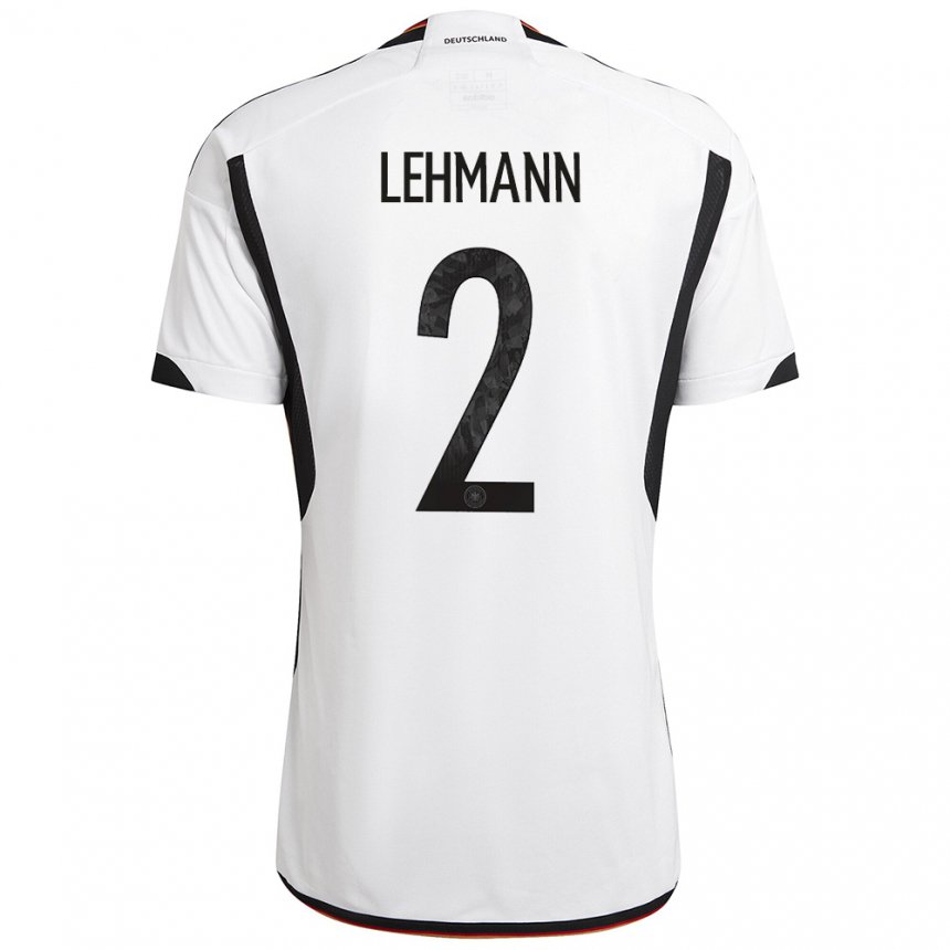 Damen Deutsche Paul Lehmann #2 Weiß Schwarz Heimtrikot Trikot 22-24 T-shirt Belgien