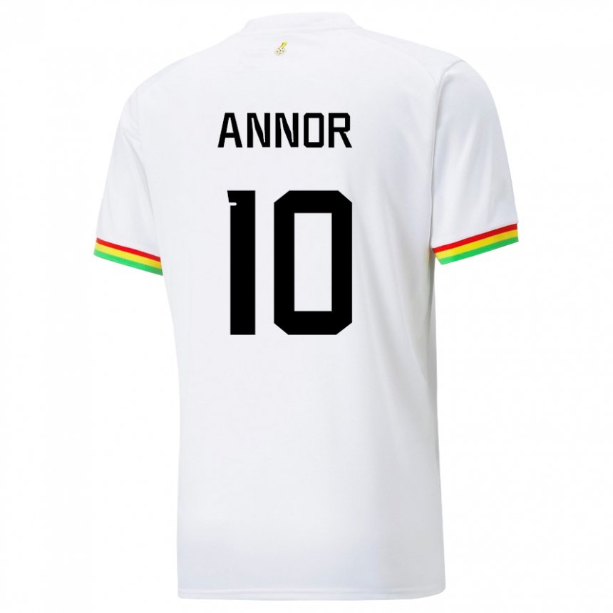 Femme Maillot Ghana Emmanuel Annor #10 Blanc Tenues Domicile 22-24 T-shirt Belgique
