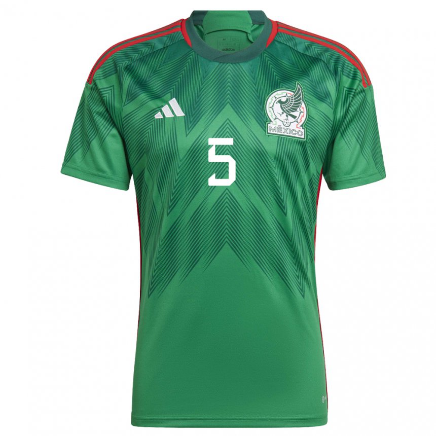 Damen Mexikanische Santiago Naveda #5 Grün Heimtrikot Trikot 22-24 T-shirt Belgien