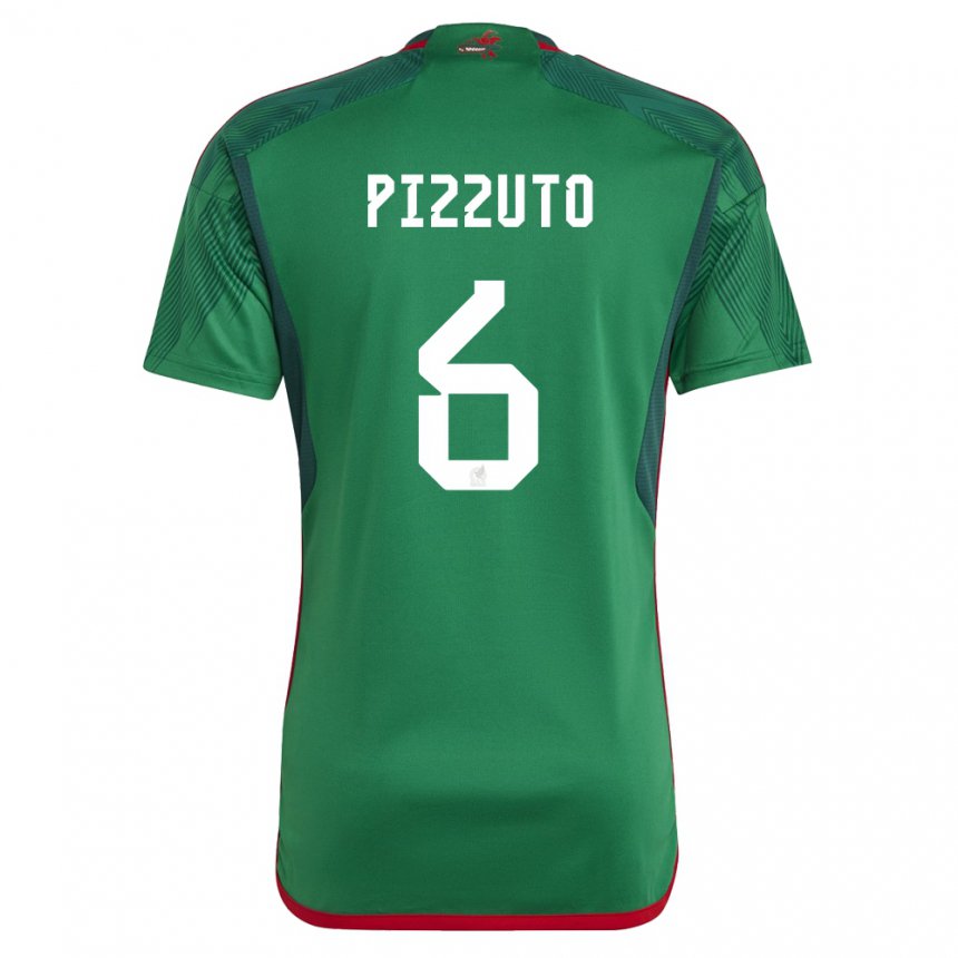 Damen Mexikanische Eugenio Pizzuto #6 Grün Heimtrikot Trikot 22-24 T-shirt Belgien