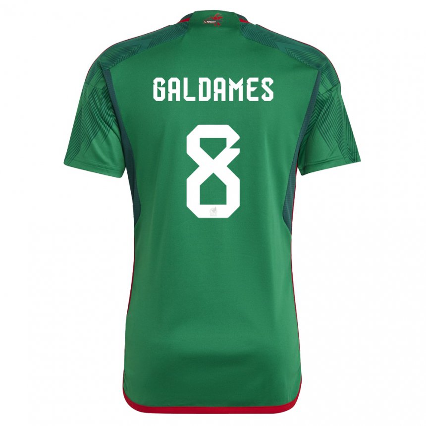 Femme Maillot Mexique Benjamin Galdames #8 Vert Tenues Domicile 22-24 T-shirt Belgique