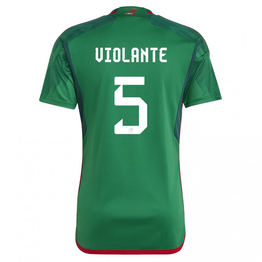 Damen Mexikanische Isaias Violante #5 Grün Heimtrikot Trikot 22-24 T-shirt Belgien