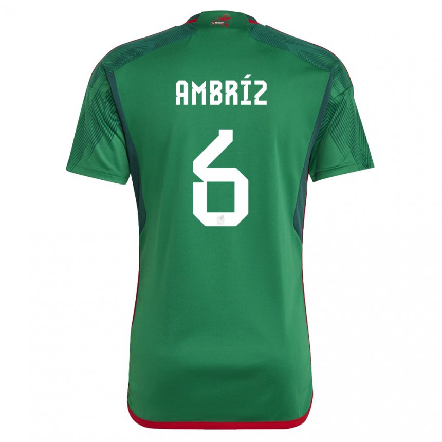 Femme Maillot Mexique Fidel Ambriz #6 Vert Tenues Domicile 22-24 T-shirt Belgique
