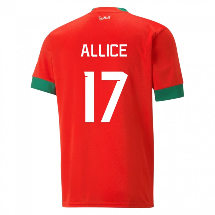 Damen Marokkanische Eva Allice #17 Rot Heimtrikot Trikot 22-24 T-shirt Belgien