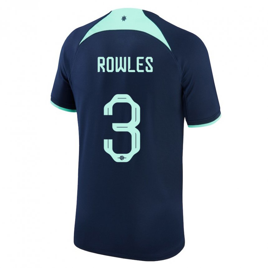 Damen Australische Kye Rowles #3 Dunkelblau Auswärtstrikot Trikot 22-24 T-shirt Belgien