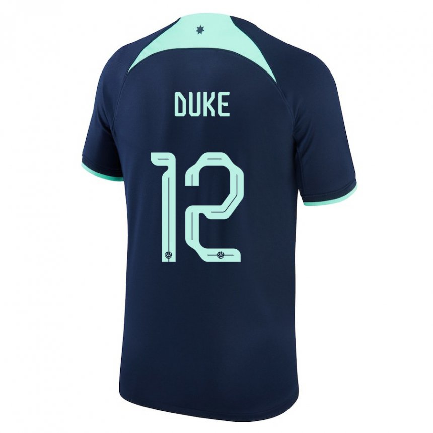 Femme Maillot Australie Mitch Duke #12 Bleu Foncé Tenues Extérieur 22-24 T-shirt Belgique