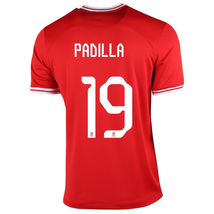 Damen Polnische Natalia Padilla #19 Rot Auswärtstrikot Trikot 22-24 T-shirt Belgien