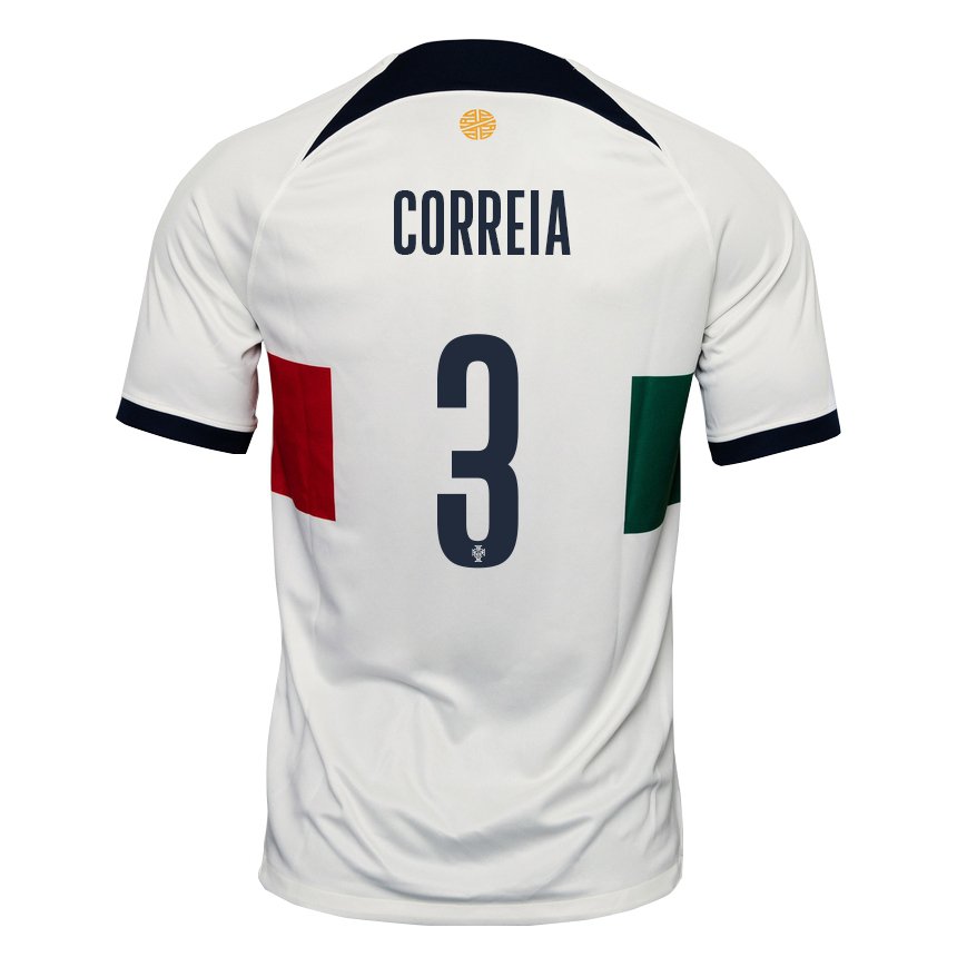 Damen Portugiesische Alicia Correia #3 Weiß Auswärtstrikot Trikot 22-24 T-shirt Belgien