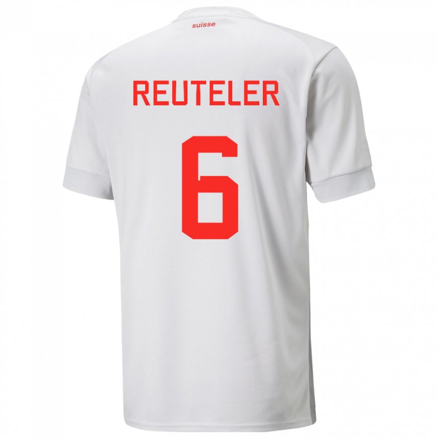 Damen Schweizer Geraldine Reuteler #6 Weiß Auswärtstrikot Trikot 22-24 T-shirt Belgien
