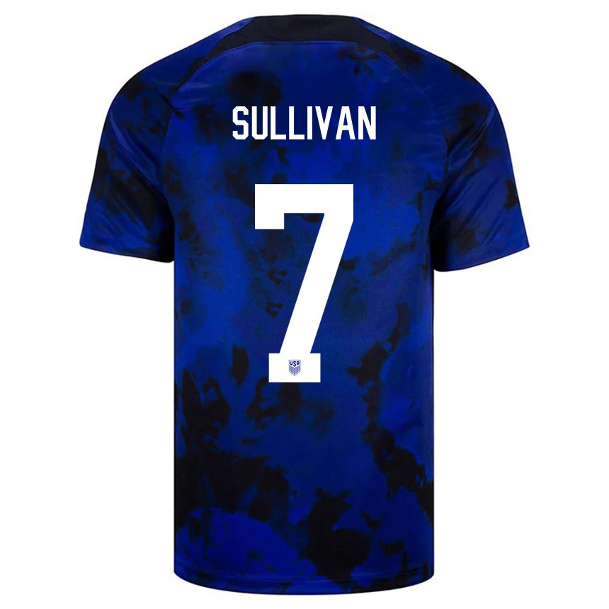 Femme Maillot États-unis Quinn Sullivan #7 Bleu Royal Tenues Extérieur 22-24 T-shirt Belgique