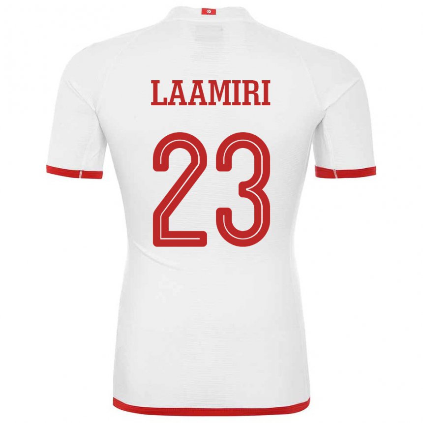 Damen Tunesische Soumaya Laamiri #23 Weiß Auswärtstrikot Trikot 22-24 T-shirt Belgien
