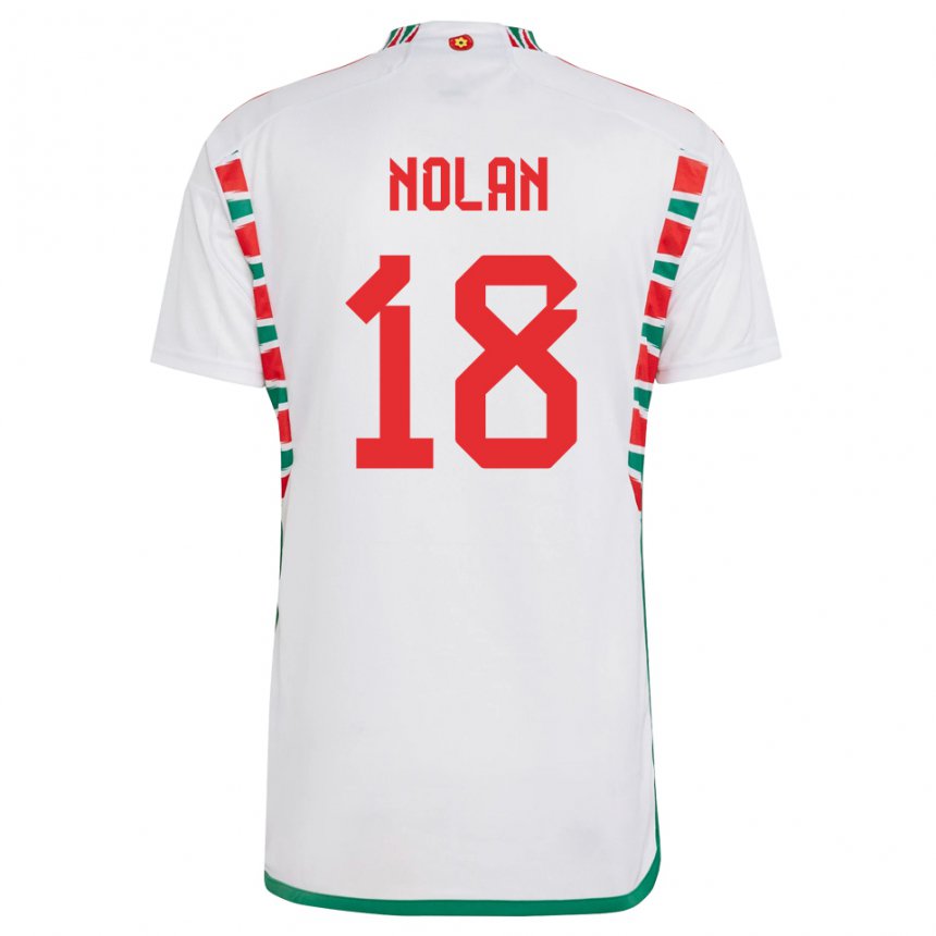 Damen Walisische Kylie Nolan #18 Weiß Auswärtstrikot Trikot 22-24 T-shirt Belgien