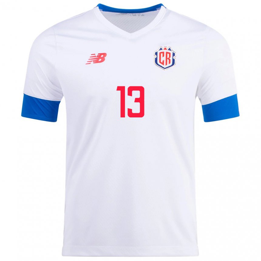 Damen Costa-ricanische Emilie Valenciano #13 Weiß Auswärtstrikot Trikot 22-24 T-shirt Belgien