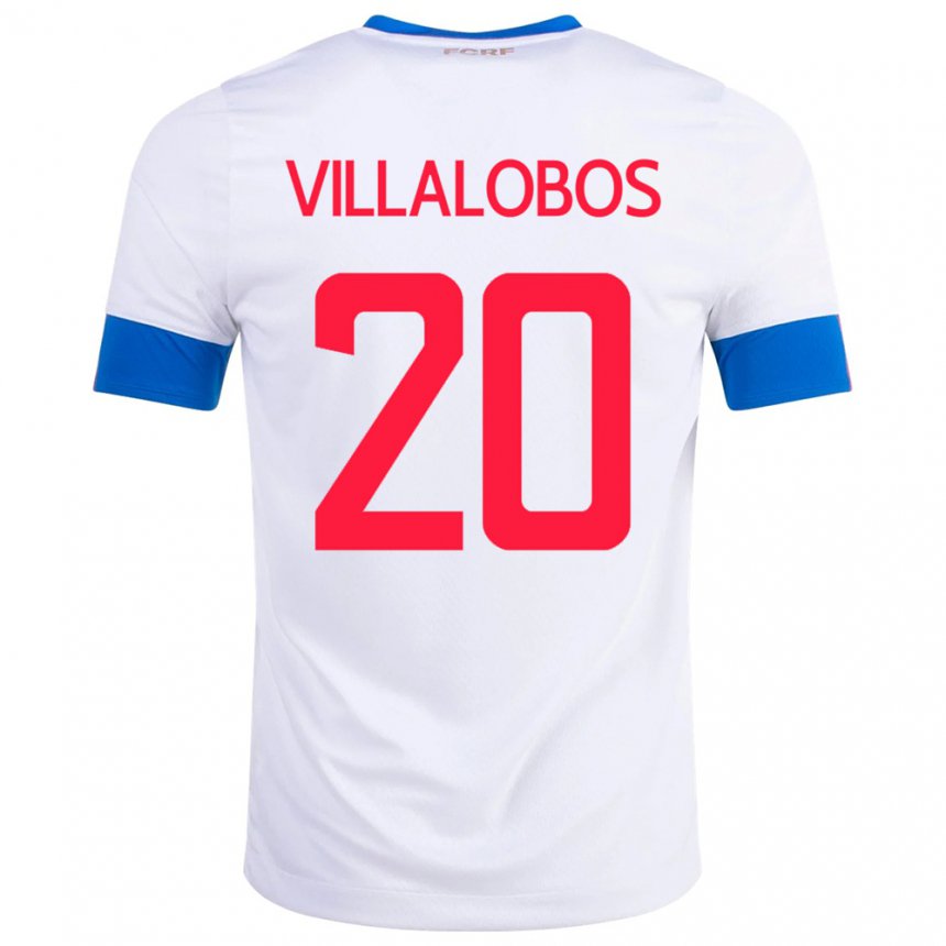 Damen Costa-ricanische Fabiola Villalobos #20 Weiß Auswärtstrikot Trikot 22-24 T-shirt Belgien